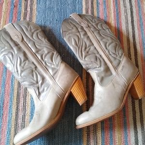 Capezio Gray Western boots with wood block heel